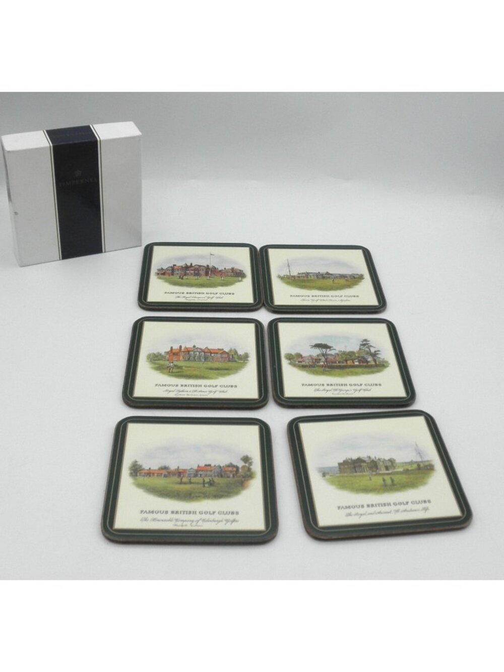 Pimpernel Traditional Famous British Golf Clubs Boxed Drink Coasters Set of 6